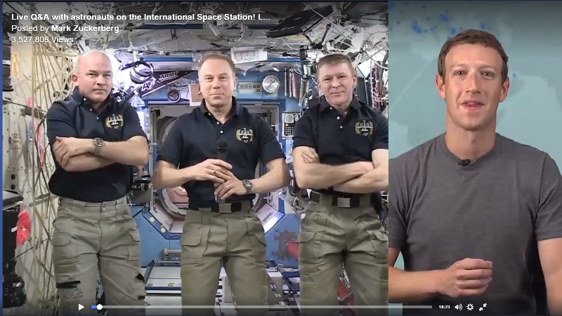 Facebook Live in space