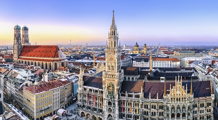 Panorama view of Munich city center