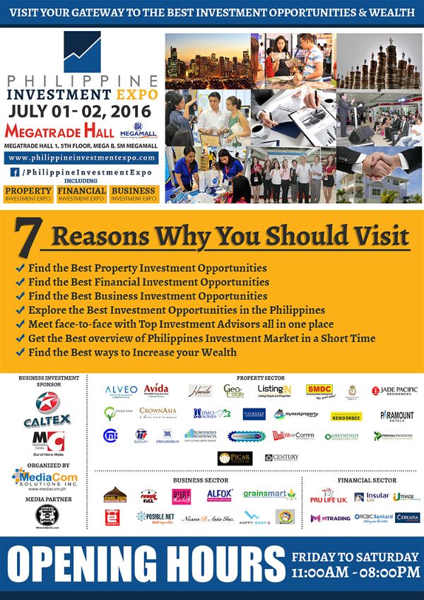 Know the Best Investment Opportunities at the 3rd Philippine Investment Expo 