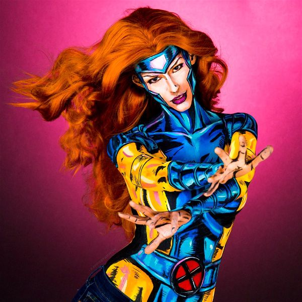 Kay Pike Artist Transforms Into Comic Book Characters Through Just Paint