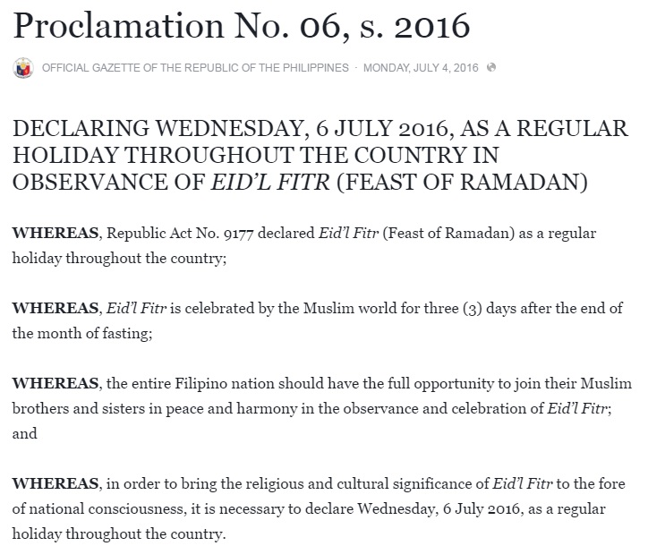 Eid'l Fitr 2016 EO