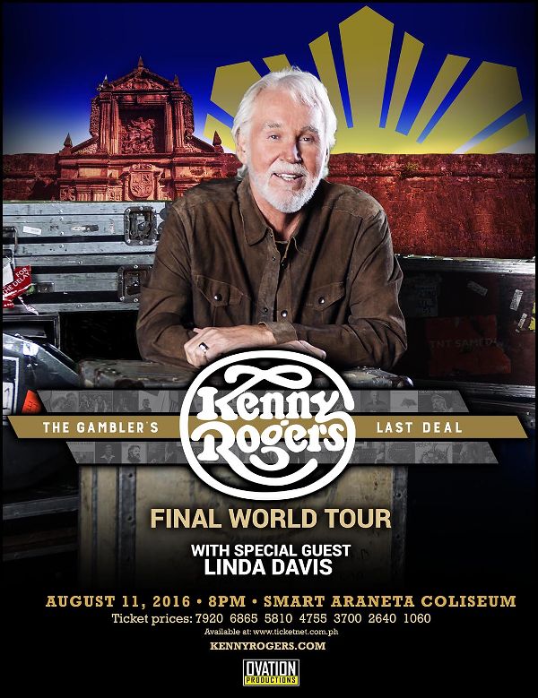 Kenny Rogers Live in Manila this August for Final World Tour! Ovation Productions