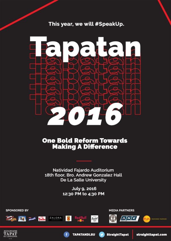 Tapatan 2016: A Series of Talks on Governance and Elections, Education, and Youth Development