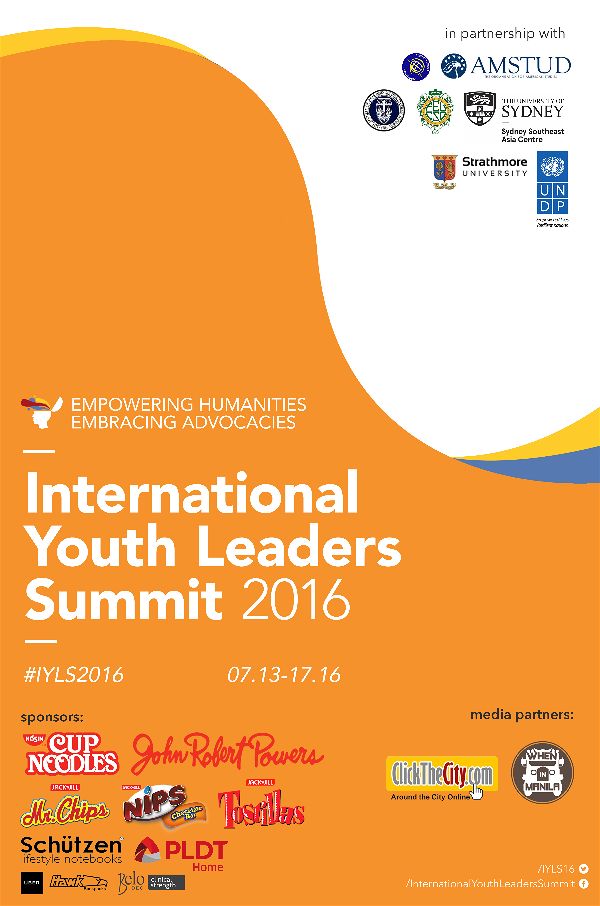 Humanities and Advocacies: Take Part at the International Youth Leadership Summit 2016
