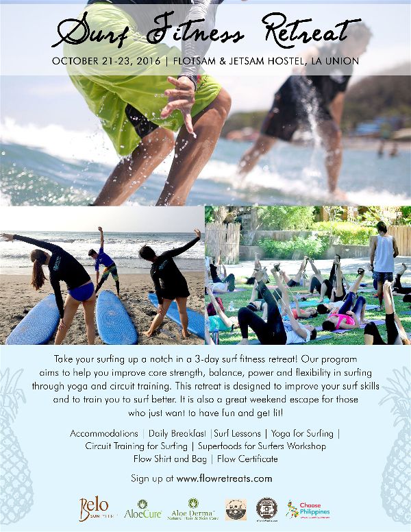 Join a Surf Fitness Retreat on Oct 21-23 @ San Juan, La Union with Flow Retreats Flow Surf Yoga Samba