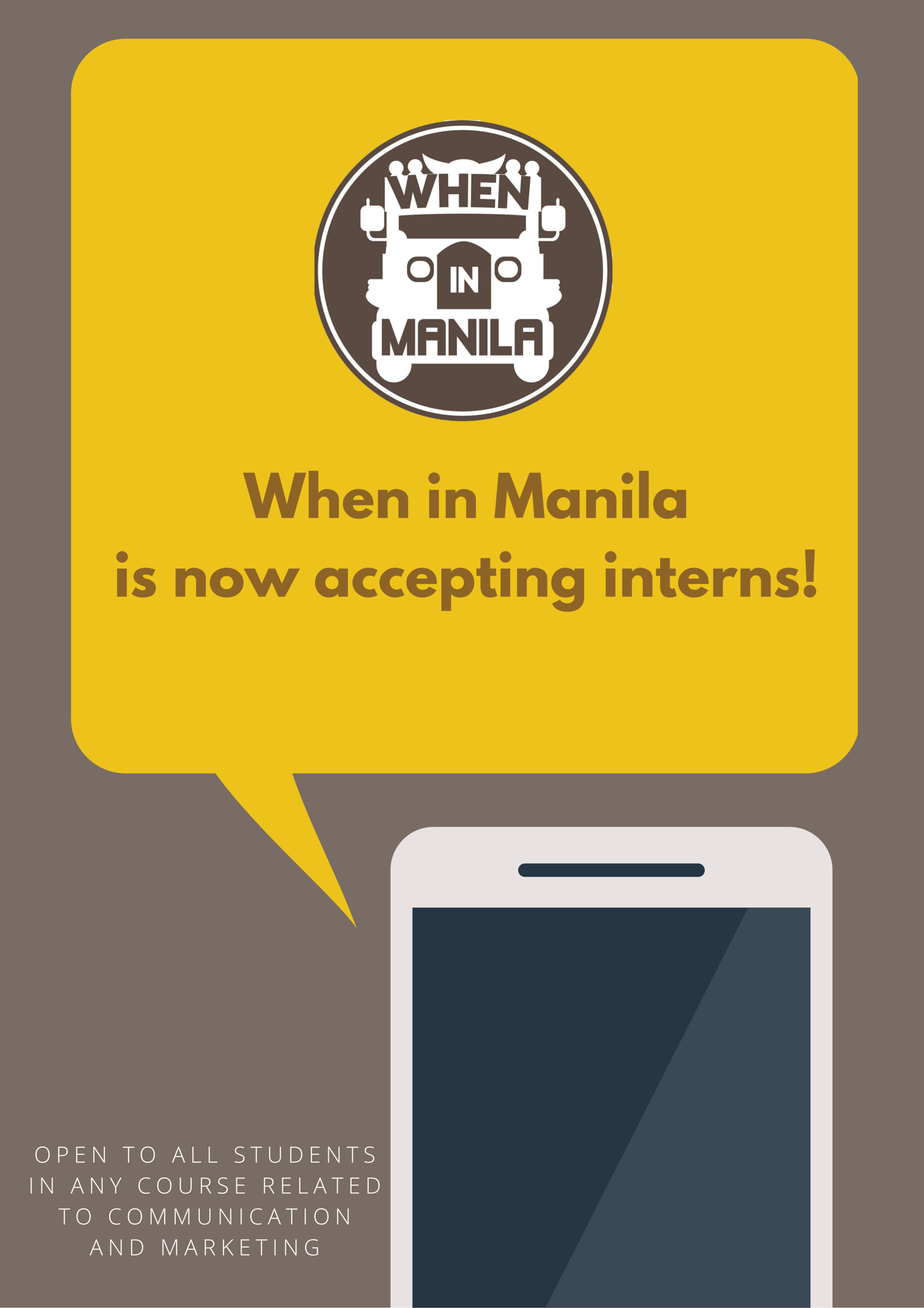 When in Manila Internship Application Poster