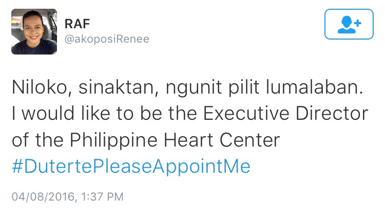 20 Wacky #DutertePleaseAppointMe Tweets to Give You a Good Laugh 4 IMG_0235
