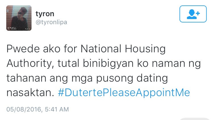 20 Wacky #DutertePleaseAppointMe Tweets to Give You a Good Laugh 19 IMG_0251