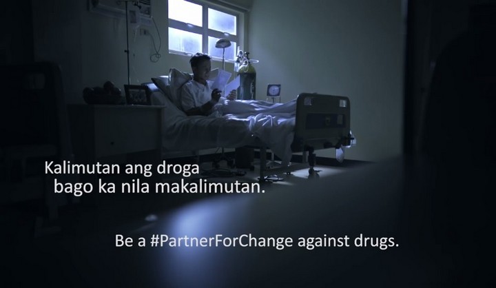 Screenshot from the anti-drug video ad released by Malacañang