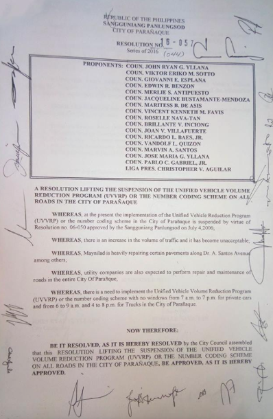 FYI: Number Coding in Paranaque City is Back Effective October 1 2 Paranaque coding