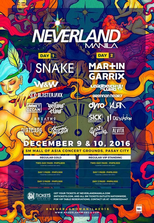 Line up for Neverland Manil a2016