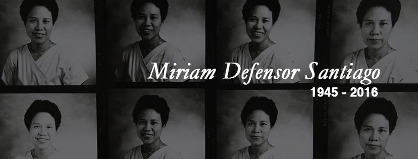 Cover photo of the official Facebook page of Senator Miriam Defensor Santiago