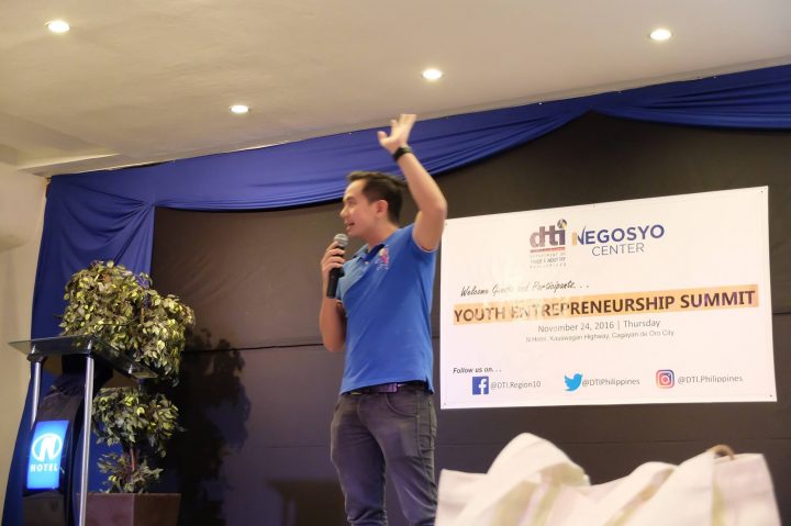 Speaking at DTI's Youth Entrepreneurship Summit in Cagayan de Oro