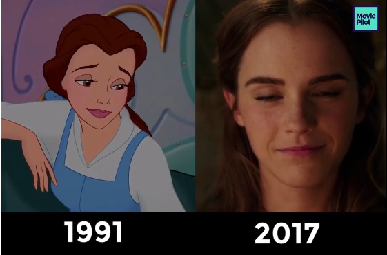 beauty and the beast side by side 1991 2017