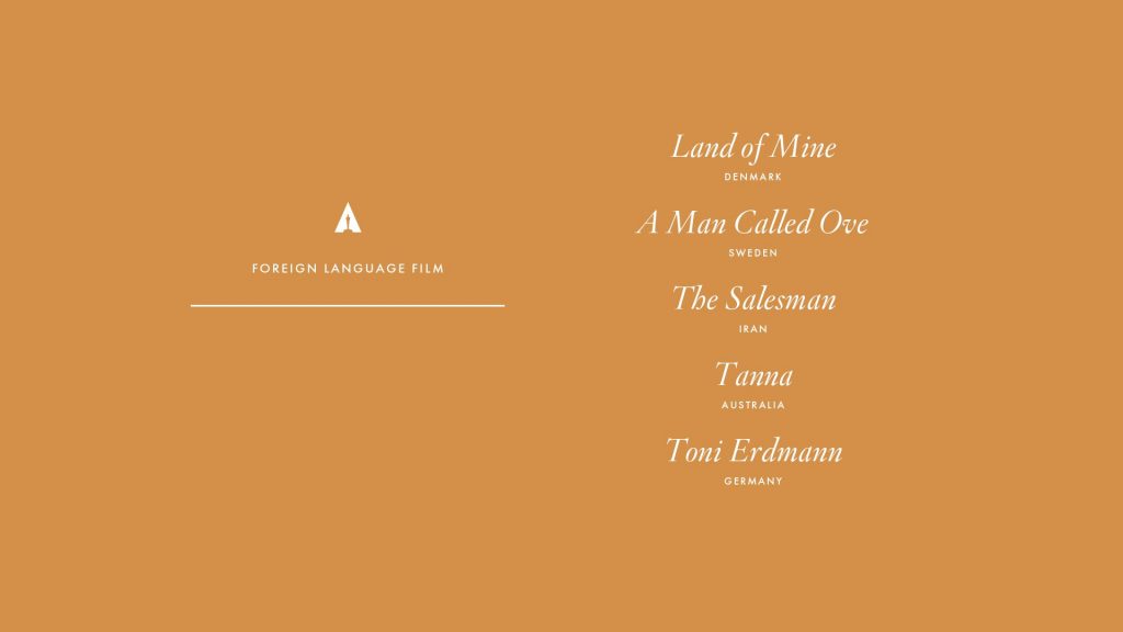 Oscars 2017 Best Foreign Language Film Nominees