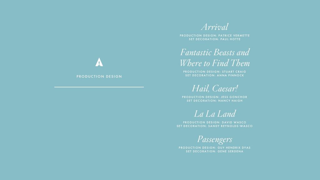 Oscars 2017 Best Production Design Nominees