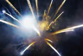 drone over fireworks