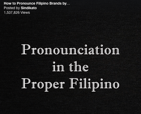 Pronounciation in the Proper Filipino