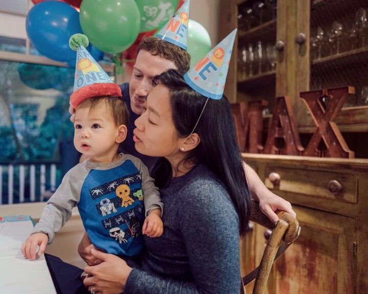 Max, the Zuckerbergs' first child, just turned one-year-old in November last year