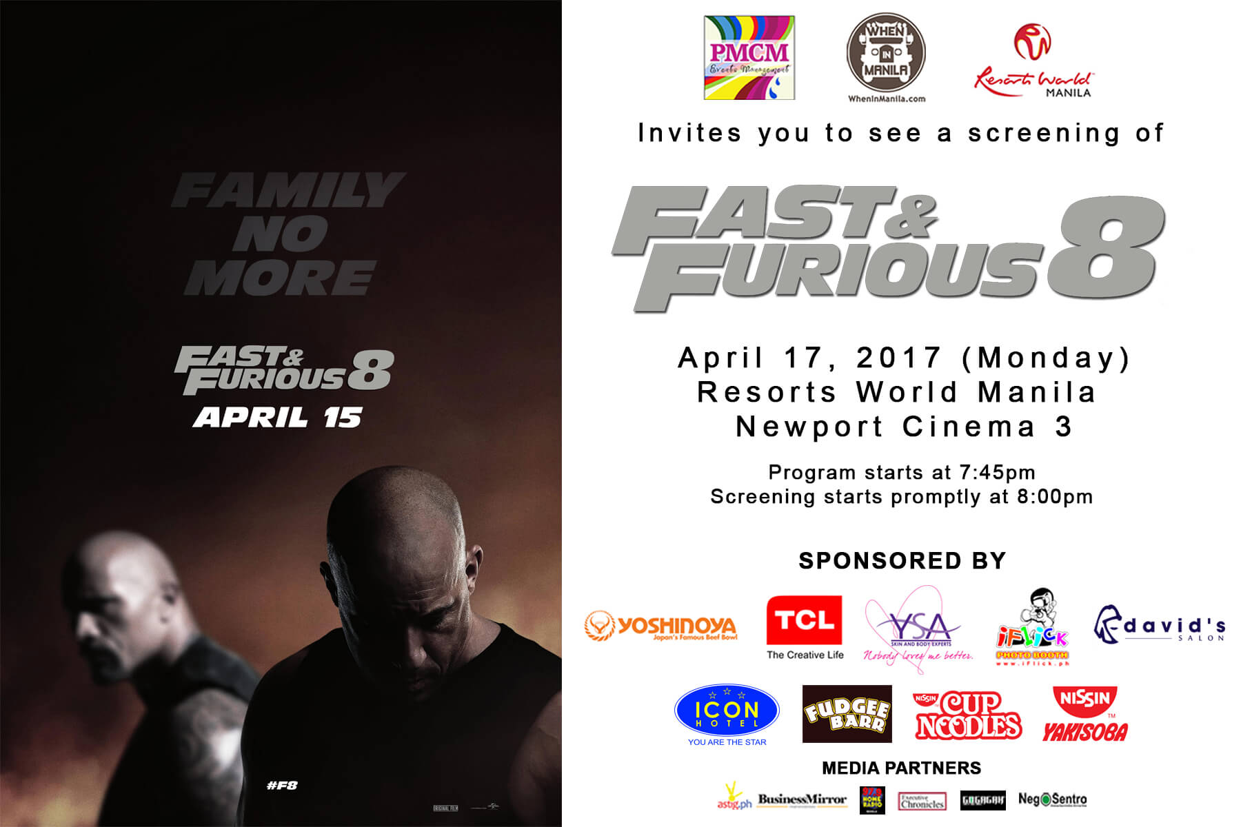 Fast and Furious 8 Poster