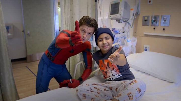 AWWW- New Spider-Man Tom Holland Swings to Visit Kids in Hospital