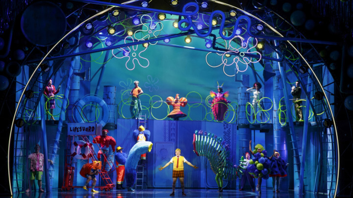 The Sponge Bob Musical Oriental Theatre CharacterOriginal Chicago Cast SpongeBob SquarePantsEthan Slater Patrick StarDanny Skinner Squidward TentaclesGavin Lee Sandy Cheeks The design team includes scenic and costume design by David Zinn, lighting design by Kevin Adams, projection design by Peter Nigrini and sound design by Walter Trarbach. -  FEATURING ORIGINAL SONGS BY YOLANDA ADAMS • STEVEN TYLER AND JOE PERRY OF AEROSMITH • SARA BAREILLES JONATHAN COULTON • DIRTY PROJECTORS ALEX EBERT OF EDWARD SHARPE & THE MAGNETIC ZEROS THE FLAMING LIPS • JOHN LEGEND • LADY ANTEBELLUM CYNDI LAUPER • PANIC! AT THE DISCO PLAIN WHITE T’S • THEY MIGHT BE GIANTS • T.I. AND A SONG BY DAVID BOWIE WITH ADDITIONAL LYRICS BY JONATHAN COULTON CO-CONCEIVER & DIRECTOR TINA LANDAU   BOOK KYLE JARROW   MUSIC SUPERVISION TOM KITT   CHOREOGRAPHER CHRISTOPHER GATTELLI