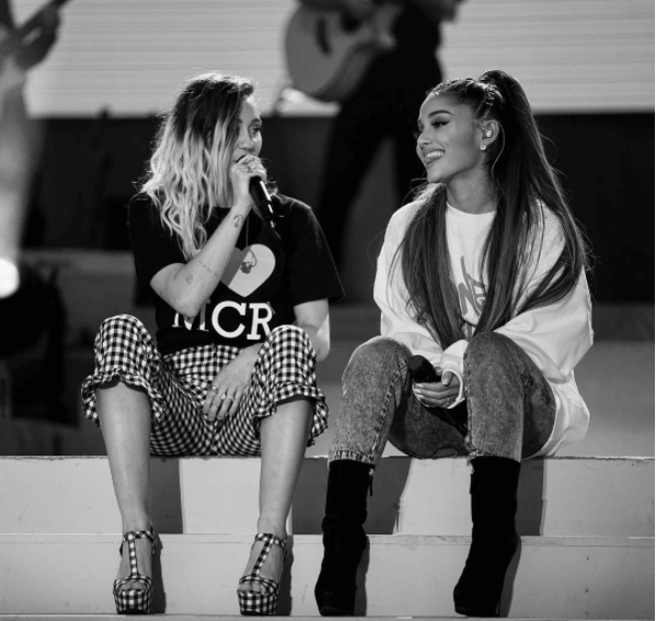 miley cyrus ariana grande one love manchester