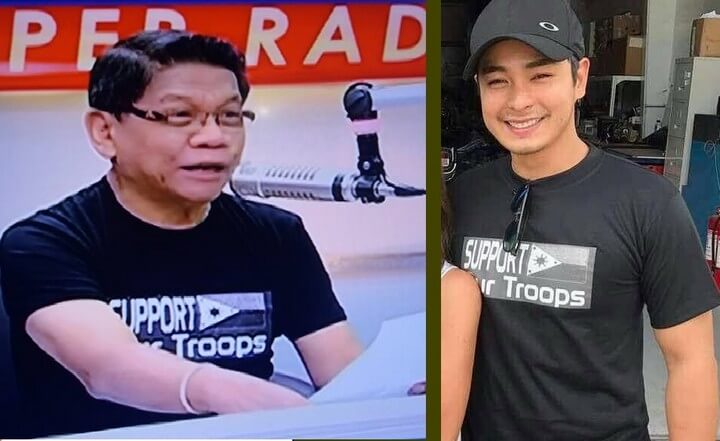 Actor Coco Martin and News Anchor Mike Enriquez show their support for the troops