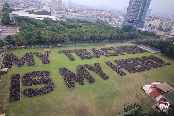 LOOK: UST Sets Guinness Record for Largest Sentence in Human Formation