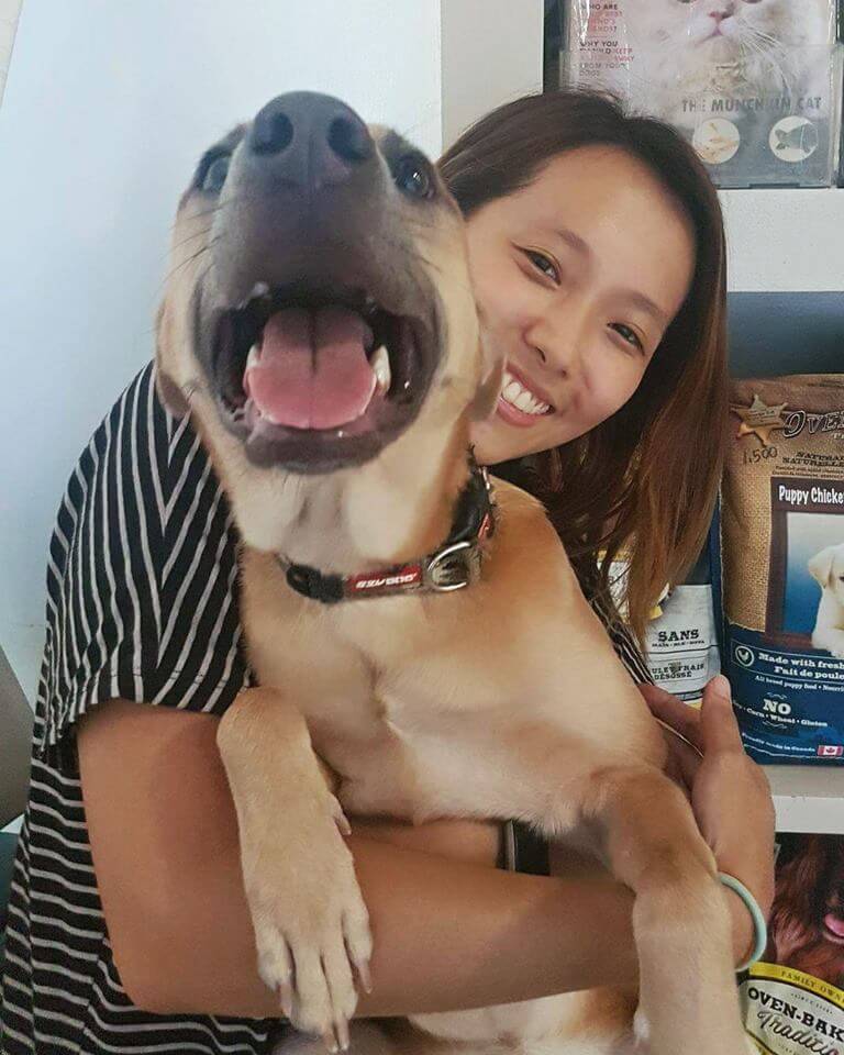 Rescued Dog Grover and Foster Mama Stephanie Lim