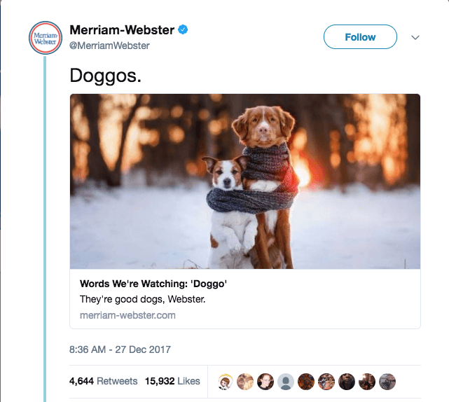 Merriam Webster Doggo tweet