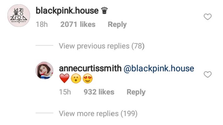 Anne Curtis x Blackpink Comment