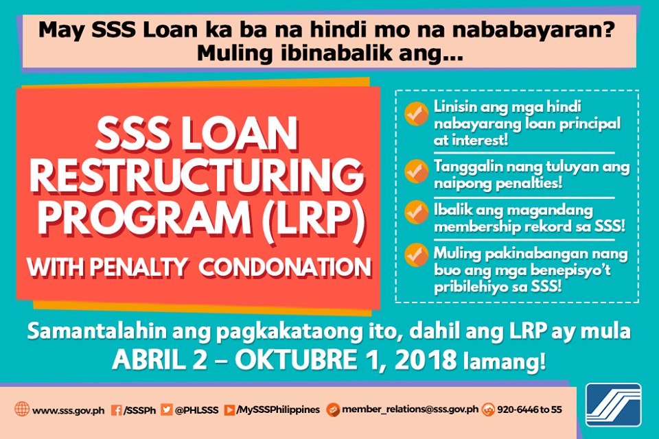 SSS loan restructuring program penalty condonation