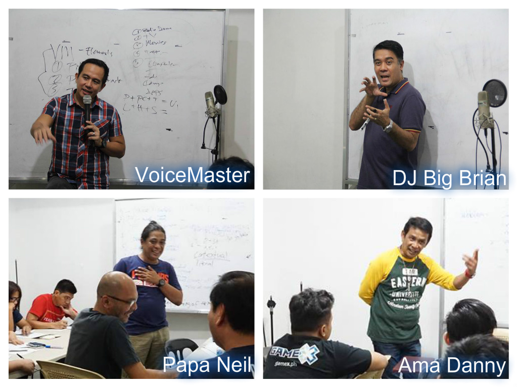 Veteran voice directors teaching in the Philippine Center for Voice Acting