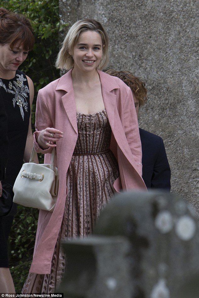 Emilia Clarke at Rose Leslie Kit Harington Wedding