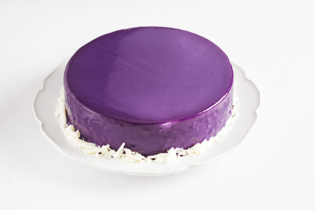 Ube white chocolate mousse