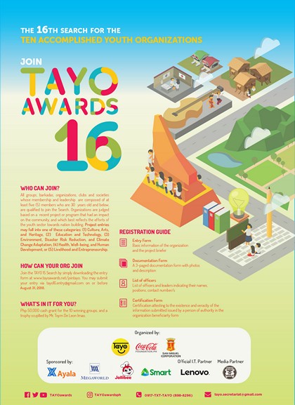 16th TAYO Awards searches for outstanding Filipino youth groups 1 1 TAYO Official Poster 16