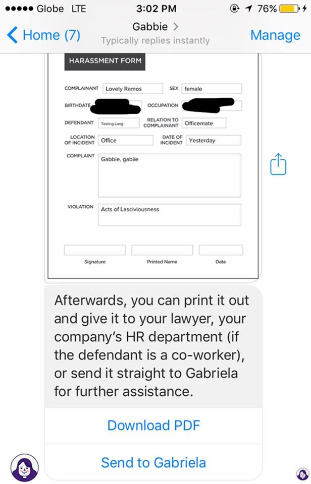 LOOK: This bot makes reporting sexual harassment easy 5 Gabbie 5