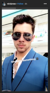 Nick Jonas Instagram story