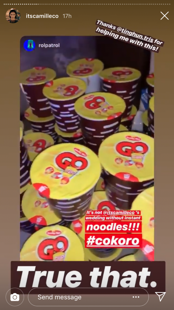 Camille Co Wedding Cup Noodles Instagram