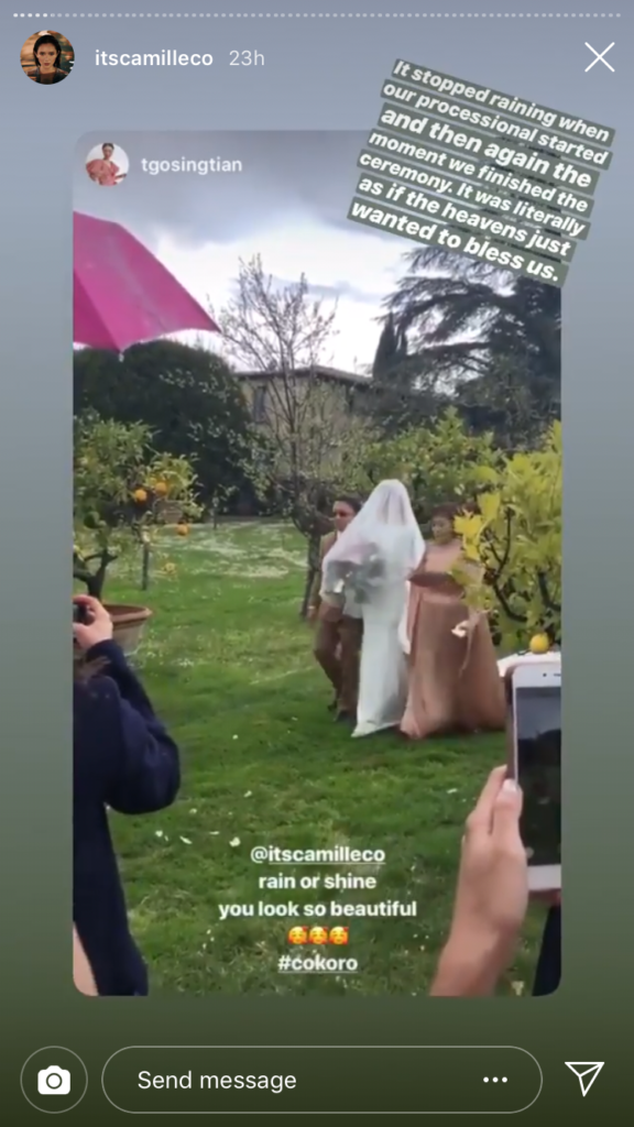 Camille Co Wedding Rain Instagram