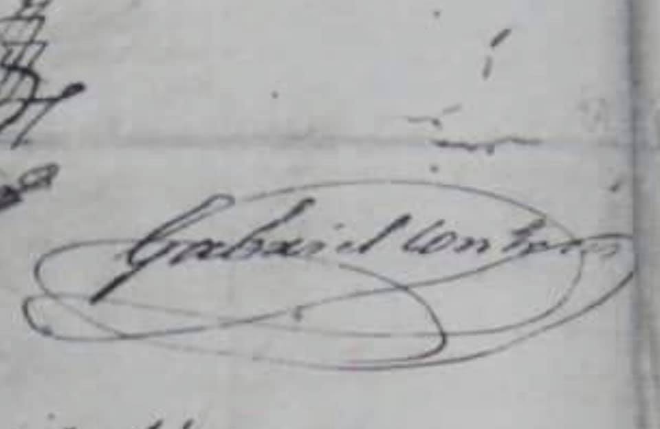 Closeup of signature of Don Gabriel
