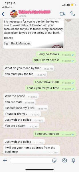 One Man Tried Trolling an Online Scammer and Was Threatened With the Police 4 instagram scammer 14
