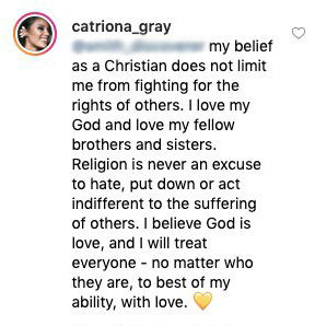 Catriona Gray Response LGBT
