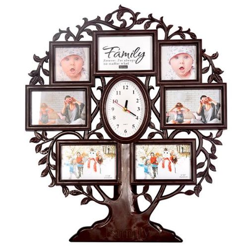 Family tree frame clock