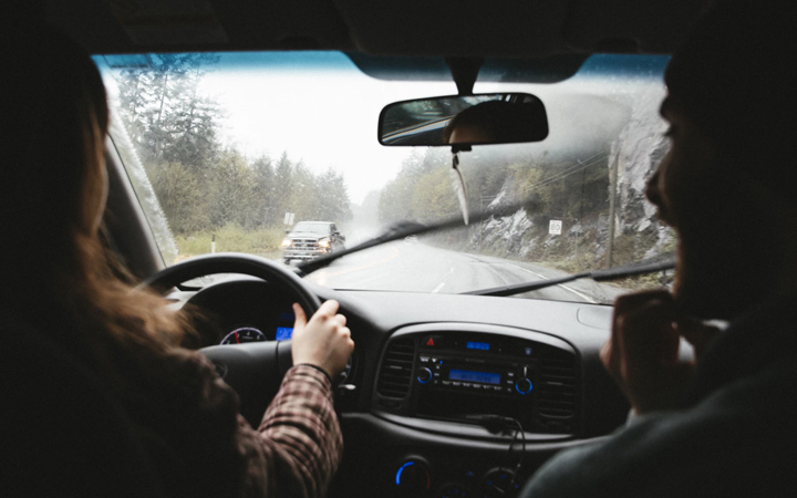 couple driving