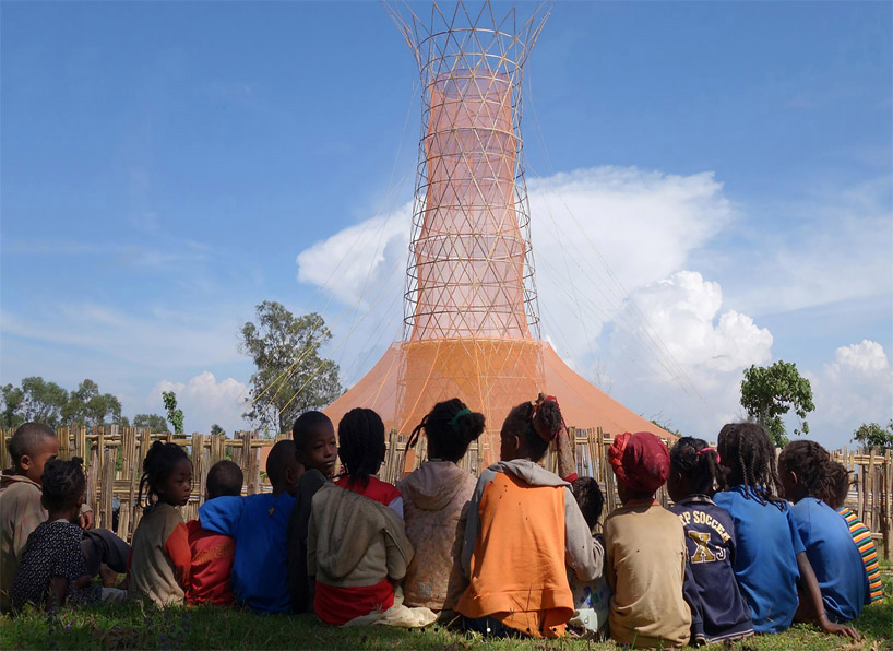 warka water tower bamboo sustainable clean drinking water air designboom 2 1