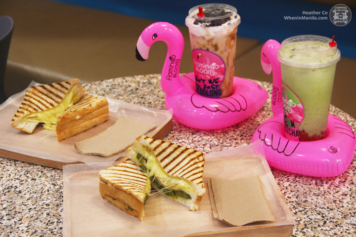 Flamingo Bloom Sandwhich and Drink