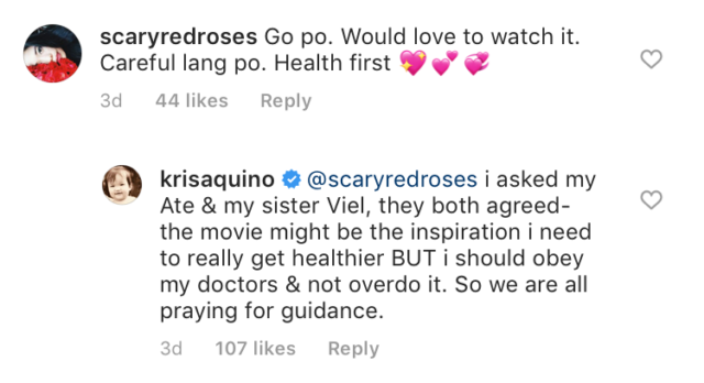 Kris Aquino IG comment MMFF 2