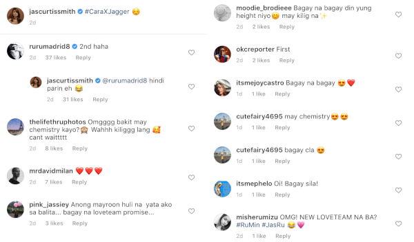 Ruru Jasmine CaraXJagger Instagram comments